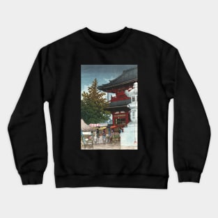 Morning Rain at Asakusa by Kawase Hasui Crewneck Sweatshirt